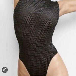 EUC SKIMS Velvet Sleeveless Bodysuit 2x in Soot
